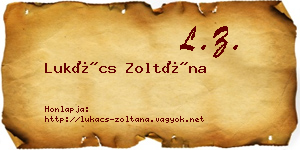 Lukács Zoltána névjegykártya